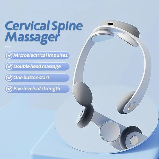 Mini masajeador de columna cervical, instrumento de masaje de cuello eléctrico, alivio del dolor muscular.