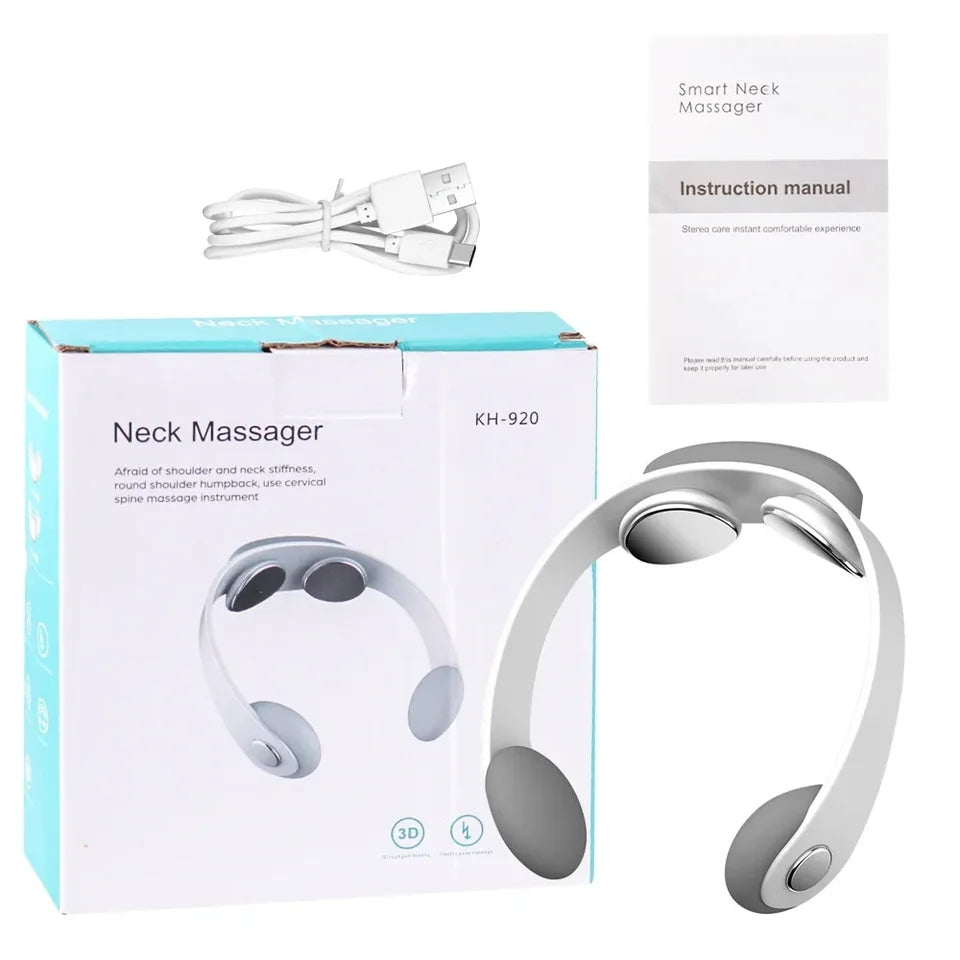 Mini masajeador de columna cervical, instrumento de masaje de cuello eléctrico, alivio del dolor muscular.
